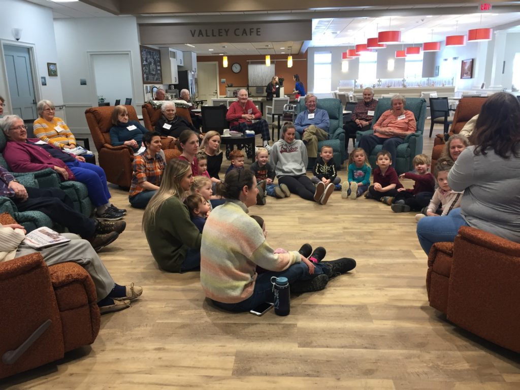 Group sitting on floor